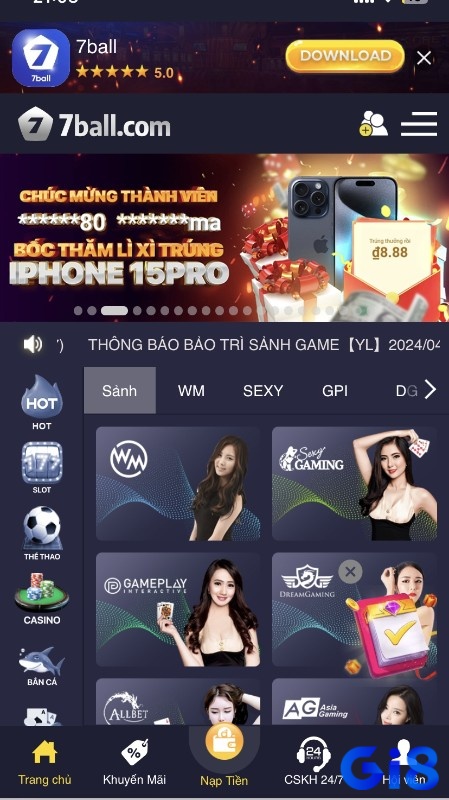 Casino Live tại web cược có rất nhiều các trò chơi phổ biến và hot