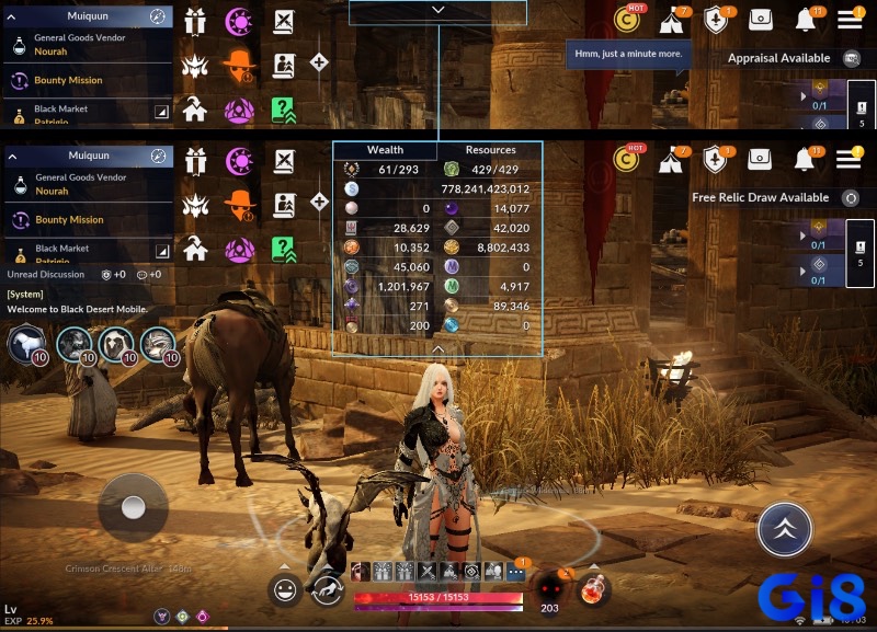 Nhân vật trong Black Desert Mobile với chi tiết khuôn mặt cực cao và hiệu ứng ánh sáng Ray Tracing ấn tượng.