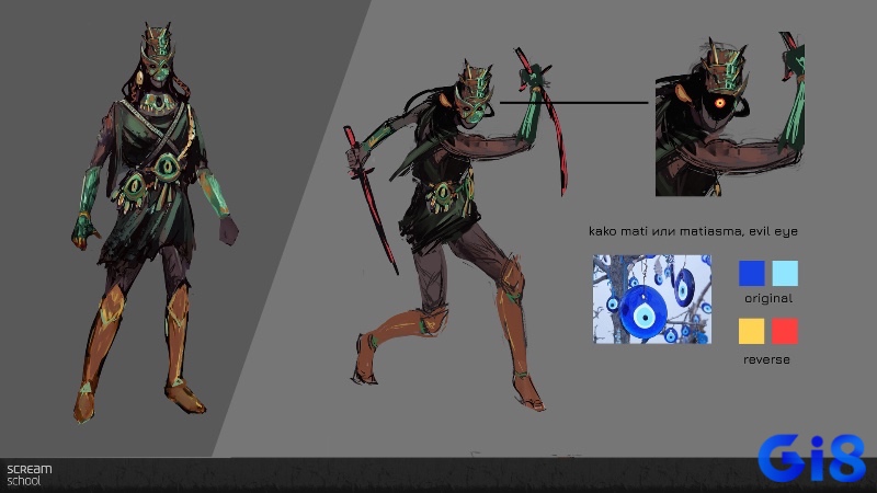 Nhân vật chiến binh với vũ khí và phong cách võ thuật riêng biệt trong Shadow Fight 4.