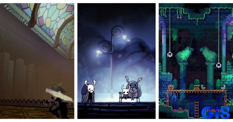 Cấu trúc Metroidvania đặc trưng, phản ánh sự liên kết và độ mở phức hợp trong thiết kế thế giới của game Hollow Knight.