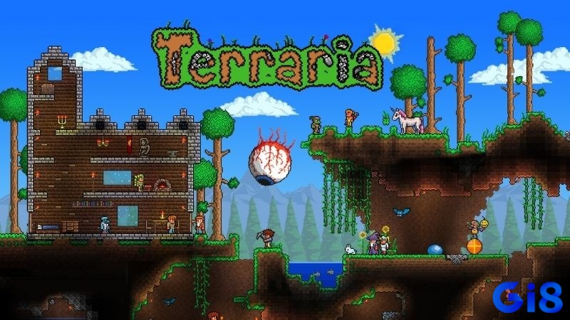 Terraria kết hợp khéo giữa sinh tồn, xây dựng và hành động, rất hợp với người thích khám phá không gian 2D