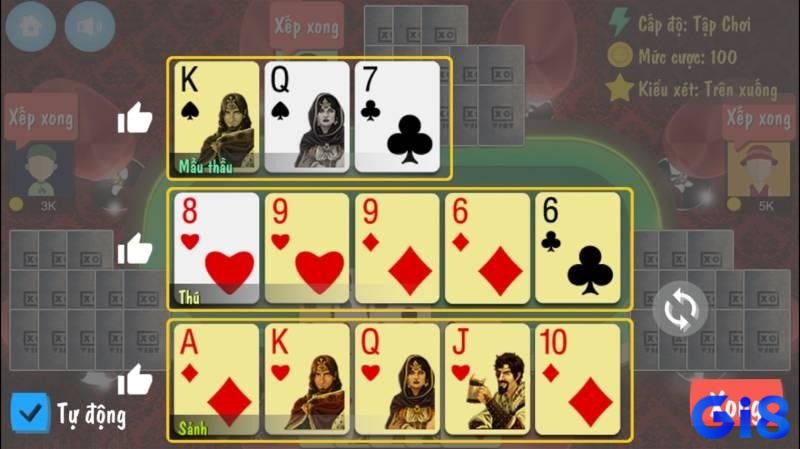 Nguyên tắc ba chi và cách phân bổ sức mạnh hợp lý khi xếp bài game đánh bài mậu binh.