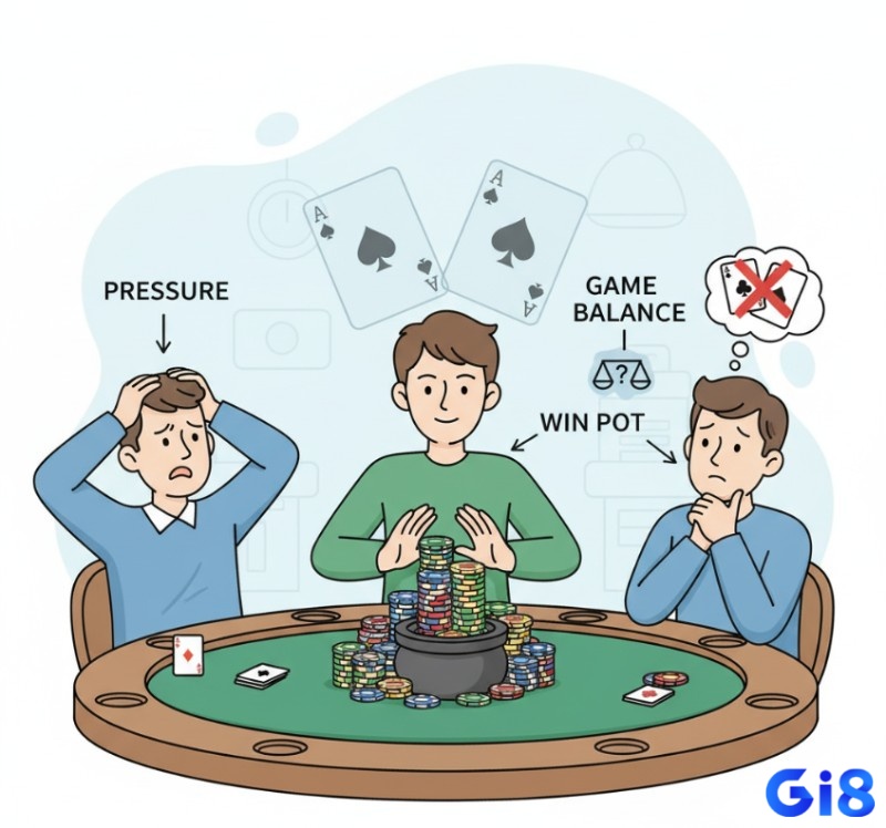 Người chơi poker thực hiện hành động "bluff" để tạo áp lực, cân bằng lối chơi và giành chiến thắng pot