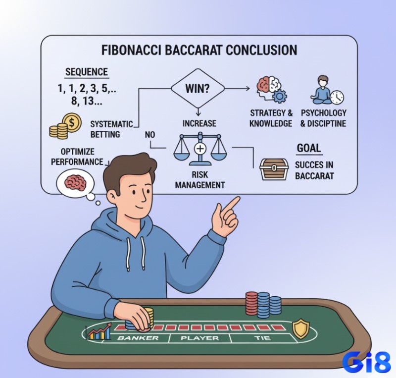 Người chơi Baccarat áp dụng chiến thuật Fibonacci kết hợp quản lý vốn và kỷ luật để đạt hiệu suất tối ưu, giảm rủi ro
