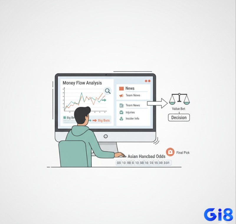Trong kèo Châu Á, người tham gia phân tích biến động dòng tiền và dữ liệu nội bộ để lựa chọn cửa cược phù hợp