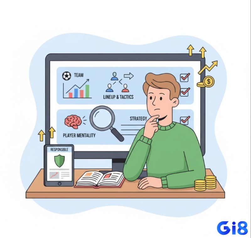 Người chơi cá cược bóng đá nghiên cứu thông tin và chiến lược để đưa ra quyết định đặt cược thông minh và có trách nhiệm