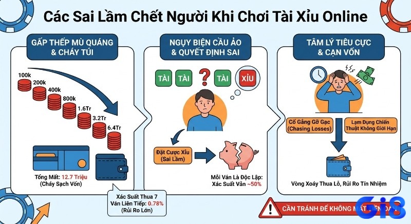 Phân tích 3 sai lầm chết người, khi chơi tài xỉu online: gấp thếp mù quáng, ngụy biện cầu ảo và tâm lý tiêu cực dẫn tới mất 12.7 triệu