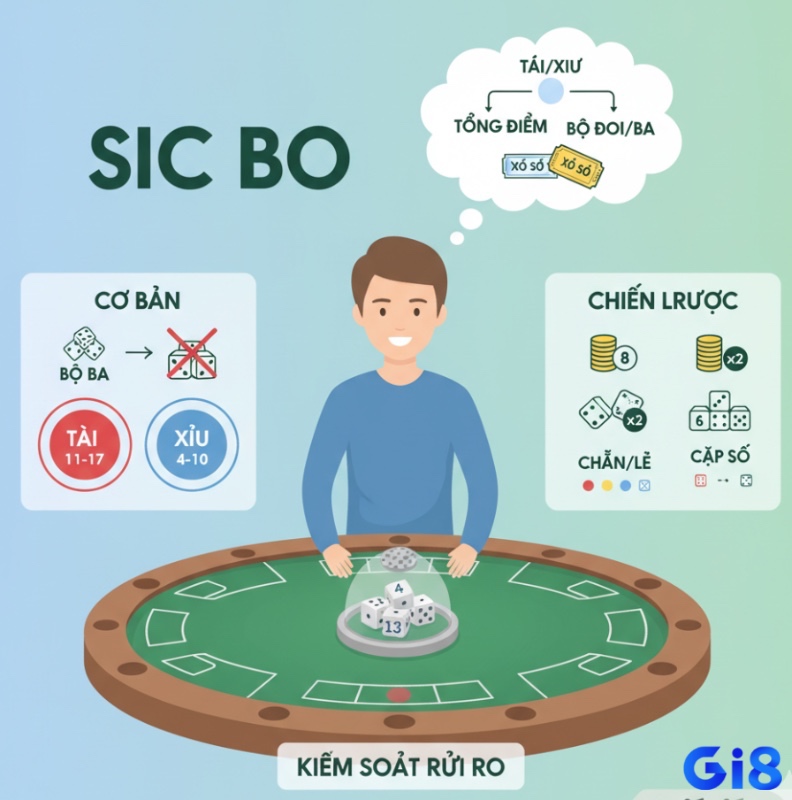 Người chơi Sic Bo xem xét các lựa chọn cược xí ngầu để xây dựng chiến lược chơi và tối ưu hóa lợi nhuận trong cách đoán tài xỉu xí ngầu