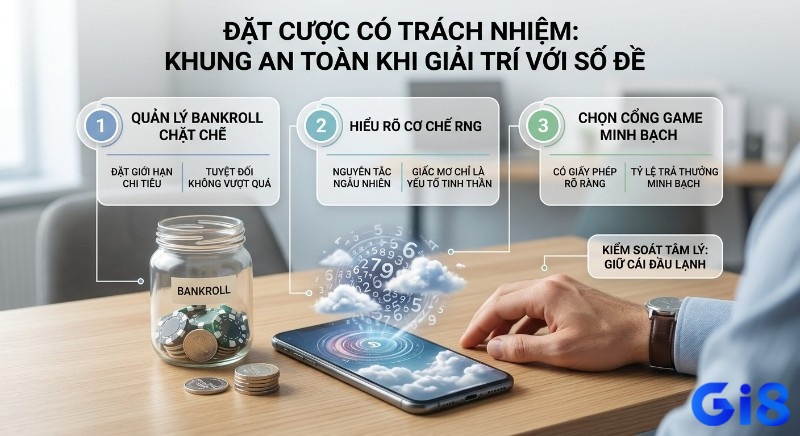 Checklist 3 nguyên tắc vàng để đặt cược số đề có trách nhiệm, giữ an toàn tài chính và tinh thần với bankroll, RNG, cổng game