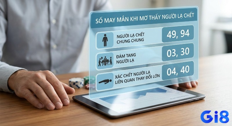 Mơ thấy người chết đánh đề con gì? Danh sách con số may mắn khi mơ thấy người lạ chết, cụ thể là 49, 94 cho người chết chung và 03, 30 cho đám tang, 04, 40 cho xác chết