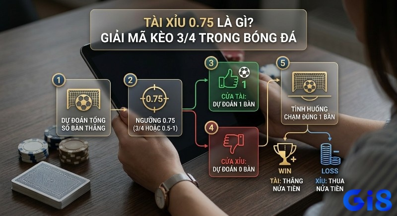 5 bước giải mã kèo Tài xỉu 0.75 là gì (kèo 3/4) trong bóng đá, phân tích dự đoán, và kết quả thắng/thua nửa tiền