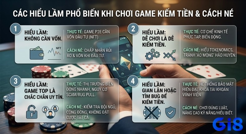 Bảng tổng hợp 4 hiểu lầm chính và cách né hiệu quả khi chơi game kiếm tiền P2E để tránh rủi ro
