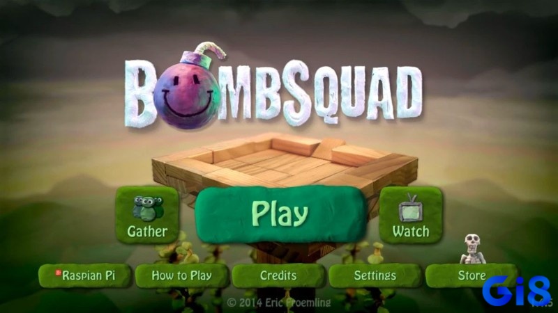 Nhân vật trong BombSquad ném bom và né đòn giữa một đấu trường nhiều chuyển động hỗn loạn
