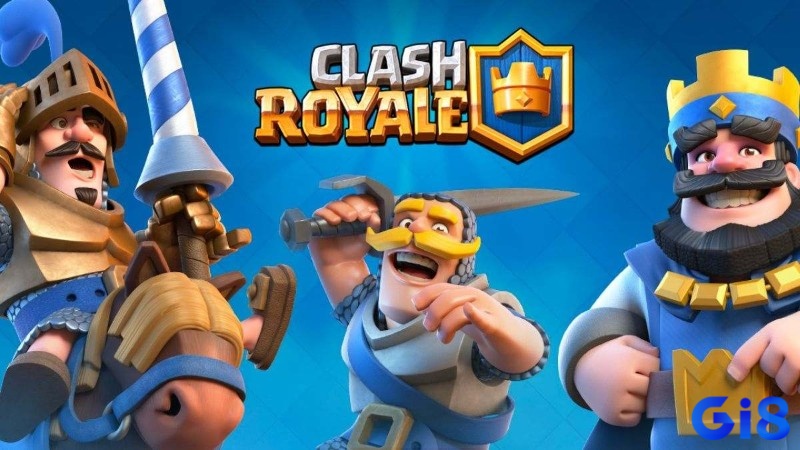 Hai người chơi Clash Royale tung thẻ bài chiến thuật để tấn công tháp trong một trận đấu căng thẳng