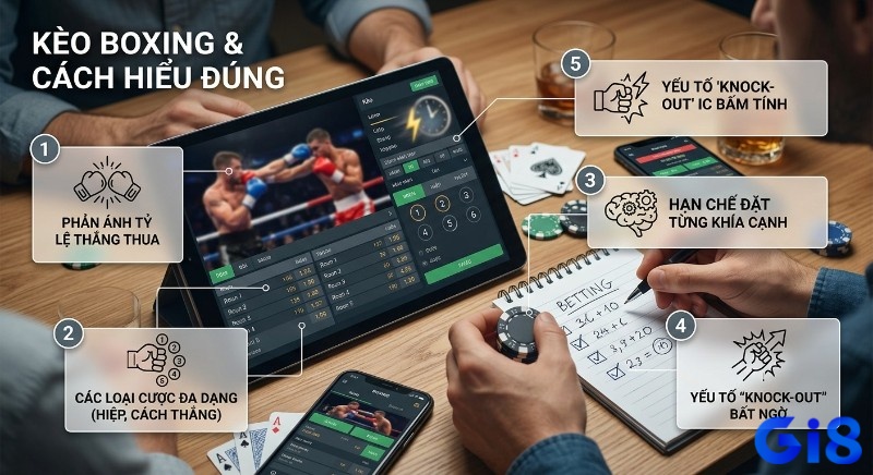 Tổng quan 5 yếu tố cốt lõi giúp hiểu đúng kèo boxing là gì, từ phân tích tỷ lệ thắng thua, các loại cược đến yếu tố knock-out bất ngờ