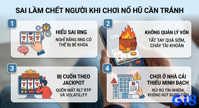 Checklist 4 sai lầm chết người khi chơi nổ hũ slot game cần tránh, giúp người chơi bảo vệ tài chính