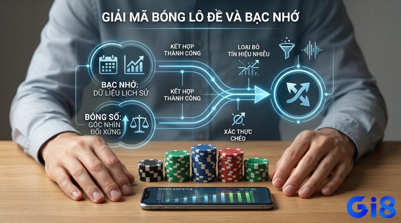 Giải mã bóng lô đề kết hợp bạc nhớ bằng cách kết hợp dữ liệu lịch sử, góc nhìn đối xứng để loại bỏ nhiễu, xác thực chéo, với chip và thống kê trên điện thoại