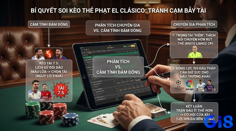 Bí quyết soi kèo thẻ phạt là gì El Clásico: Phân tích chuyên gia về trọng tài "hiền" và động lực thi đấu thấp, tránh cạm bẫy Tài 7.5, hướng đến cửa Xỉu