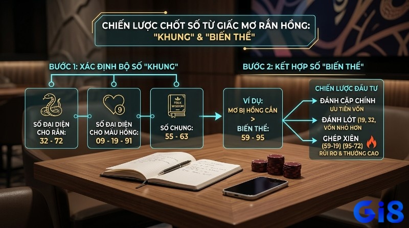 Mơ thấy rắn màu hồng đánh đề con gì? Chiến lược chốt số từ giấc mơ rắn hồng, xác định bộ số khung (32-72, 09-19-91, 55-63) và biến thể (59-95) để đầu tư