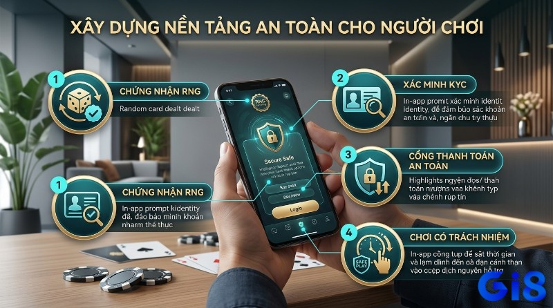 Xây dựng nền tảng an toàn cho người chơi Poker là gì với chứng nhận RNG, xác minh KYC, cổng thanh toán an toàn và chơi có trách nhiệm trên ứng dụng di động
