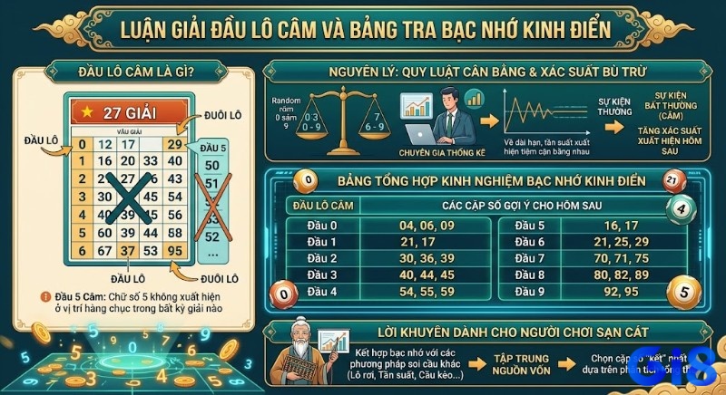 Tổng hợp các cặp số thường được tham khảo khi xuất hiện đầu lô câm, dựa trên quy luật cân bằng xác suất và dữ liệu thống kê hàng chục trong kết quả xổ số