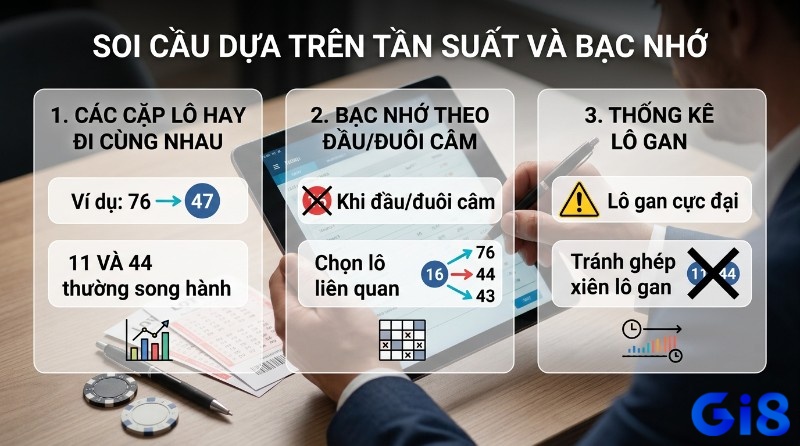 Soi cầu lô đề lô xiên 2 dựa trên tần suất và bạc nhớ, với các cặp 76-47, 11-44, bạc nhớ đầu/đuôi câm chọn lô liên quan, và tránh lô gan cực đại
