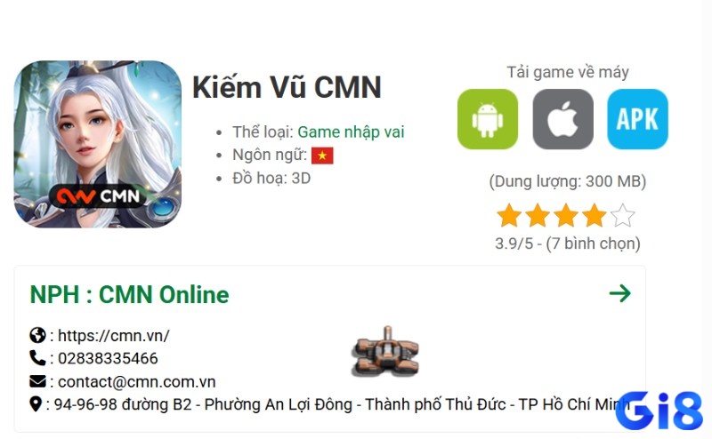Tải Kiếm Vũ Mobile trên Android thông qua liên kết Google Play được cung cấp